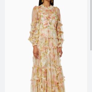 Needle & Thread Long sleeve floral printed maxi dress
